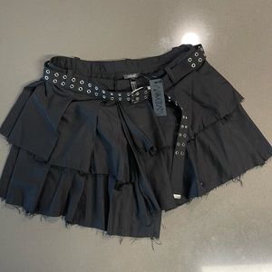 Widow Ruffled Layered Skater Skirt